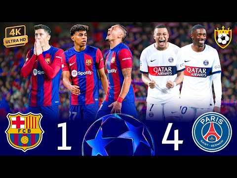 Видео: Mbappe & Dembele разнесли мечту Барселоны🤯🌟🔥❯ Barcelona (1-4) Paris ● UCL 2024 🎬 4K