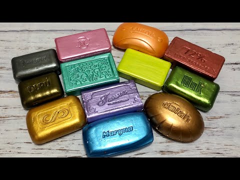 Видео: ASMR Soap/ cutting dry paint soap/ резка сухого крашенного мыла