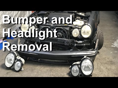 Видео: Снятие переднего бампера и фар Mercedes W210 (рестайлинг 2000-2002)