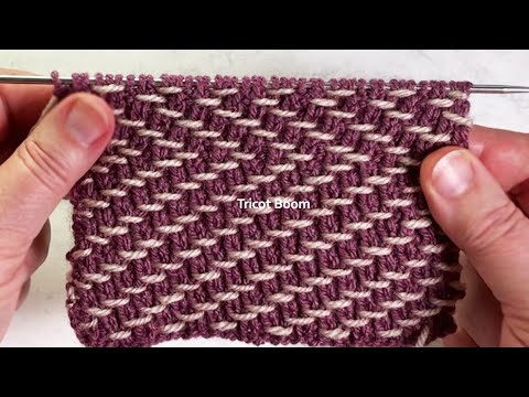 Видео: Диагонали или зигзаги (снятые петли). Slip Slide Stitch pattern.
