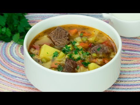 Видео: Все хором просят добавку! Суп с говядиной и овощами - очень вкусное и ароматное блюдо.  Appetitno.TV