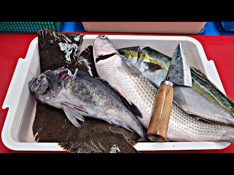 Видео: Кефаль, морской окунь, желтохвост, палтус, рыбная нарезка, сашими, рыбная нарезка.