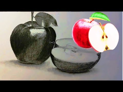 Видео: Как нарисовать ЯБЛОКО КАРАНДАШОМ! Учимся рисовать ЯБЛОКО Простым Карандашом! Как Научиться РИСОВАТЬ