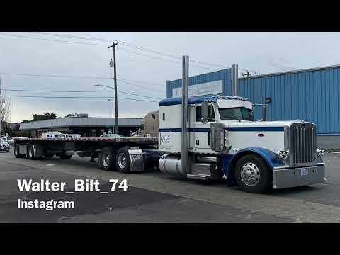Видео: 13 апреля перегрузка в городе Сиэтл Вашингтон Peterbilt 389￼