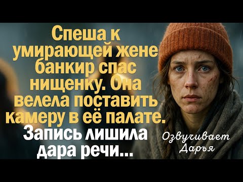 Видео: Спеша к умирающей жене банкир спас нищенку. Та велела поставить камеру в палате. Запись лишила речи.