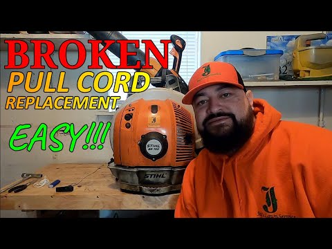 Видео: КАК ЗАМЕНИТЬ ТЯГОВЫЙ ШНУР НА ВОЗДУХОДУВКЕ - ЛЕГКО!