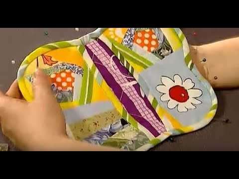 Видео: Прихватки-бабочки в стиле крейзи-пэчворк