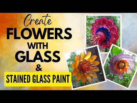 Видео: Сделайте разноцветные стеклянные цветы, используя витражную краску на прозрачной стеклянной посуд...