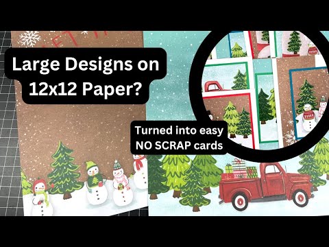 Видео: Рождественские открытки из сложной бумаги формата 12x12 без обрезков