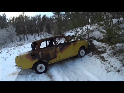 Видео: Сгоревший москвич ожил / Первый выезд!!! И уже кювет?!