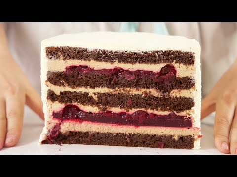 Видео: Очень СОЧНЫЙ☕️ КОФЕйно-ВИШНевый🍒 торт - Я - ТОРТодел!