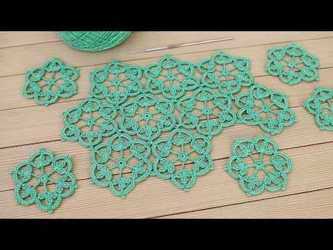 Видео: Цветочный МОТИВ  крючком СОЕДИНЕНИЕ мотивов в вязании МАСТЕР-КЛАСС Crochet lace motif patterns