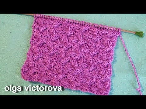 Видео: Рельефный узор 393 Вязание спицами