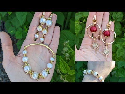 Видео: 229. Браслет и серьги из хлопкового жемчуга. Cotton pearl jewelry DIY