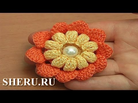 Видео: Вязание крючком цветка с попкорнами Урок 115 Crochet Popcorn Stitch Flower
