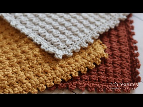 Видео: Узор для вязания крючком кухонного полотенца в деревенском стиле