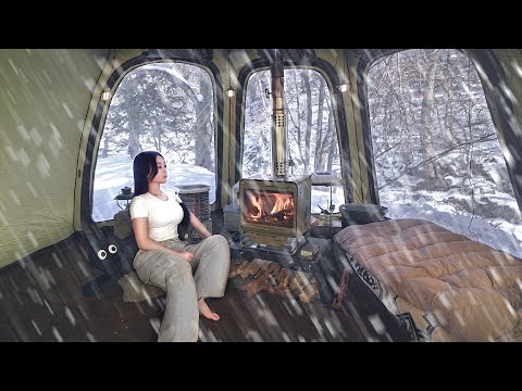 Видео: -18ºC ❄️ ОДИНОЧНЫЙ СНЕЖНЫЙ КЕМПИНГ В УЮТНОЙ ЖАРКОЙ ПАЛАТКЕ . КЕМПИНГ ASMR .
