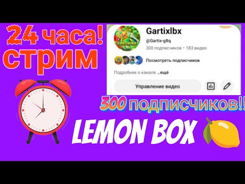 Видео: Провел 24 часовой стрим! 300 подписчиков на канале в Лемон бокс