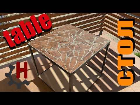 Видео: Стол "Куб" с мозаикой из битой керамической плитки. Coffee table frome ceramic tiles. DIY. HandMade