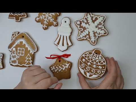 Видео: 8 способов  декора пряничных ёлочных игрушек. "Пряничные ёлочные игрушки"(артикул в описании)