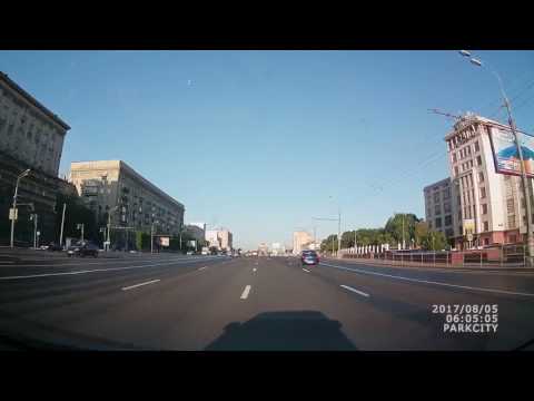 Видео: Москва. Можайское шоссе 1х (Кутузовский проспект) от Кремля до МКАД (2017) в 6 утра.