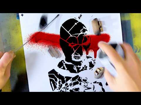 Видео: Нарисуйте клоуна в 8 слоев краски — самый страшный трафарет на свете!