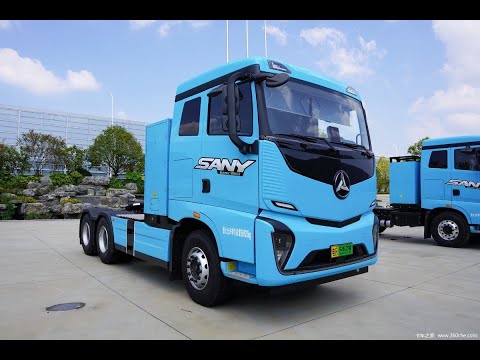 Видео: SANY 6x4 SE-565 электрический тягач. Запас хода 435 км + 40 тонн / 628 км  тягач