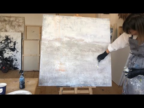 Видео: #1 Абстрактная текстурная большая картина акрилом, процесс создания