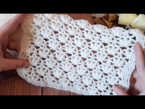 Видео: 🥰КРУЖЕВНОЙ узор с пышными веерочками КРЮЧКОМ. (N 159)