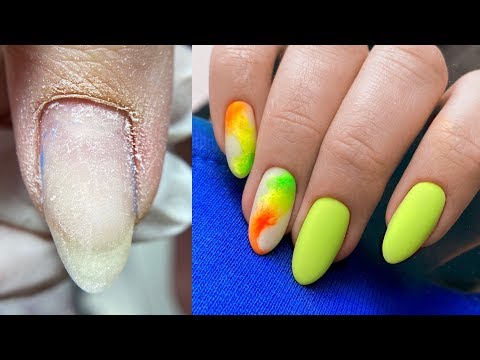 Видео: Неоновый ДЫМ гель лаком с пигментами. Деформация ногтей.