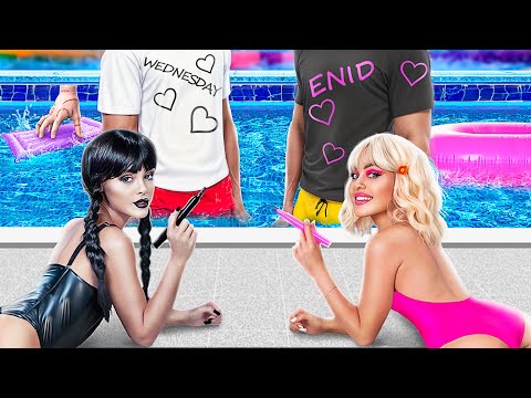 Видео: Уэнсдей vs Энид в аквапарке! Кен и Барби в реальной жизни!