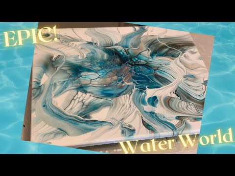 Видео: #229 EPIC Water World Transfer Цветет |  Акриловая заливка |  Аннотация |  Жидкая живопись