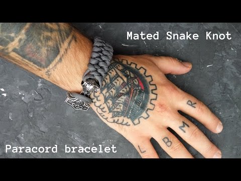 Видео: Mated Snake Knot браслет из паракорда с застежкой Молот Тора.