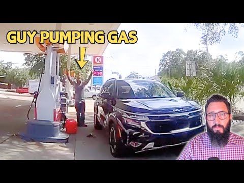 Видео: Параноидальный полицейский принимает бензоколонку за пистолет