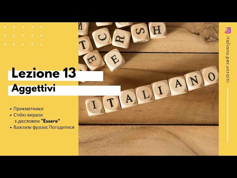 Видео: L'italiano A0  Lezione 13  Прикметники  Вирази з дієсловом Essere
