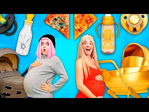 Видео: БОГАТАЯ МАМА vs БЕДНАЯ МАМА! Кто лучше справится с беременностью?!