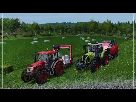 Видео: Farming Simulator 17 (CoursePlay)Тюкование травы в силосные тюки.