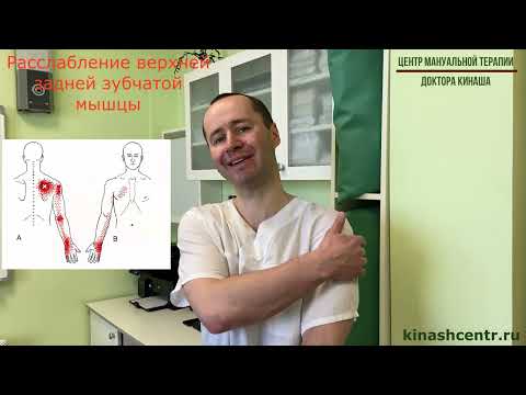 Видео: Расслабление верхней задней зубчатой мышцы. Боль в спине, руке.