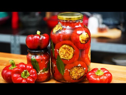 Видео: 👉Фаршированные перцы [Залитые уксусом] с 🍆БАКЛАЖАНАМИ в банке на зиму | Шеф Пауль Константин
