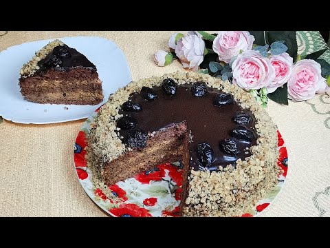 Видео: ТОРТ ЧЕРНОСЛИВ В ШОКОЛАДЕ Шоколадный Бисквит со Сметанным Кремом