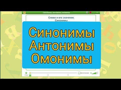 Видео: Синонимы. Антонимы. Омонимы.