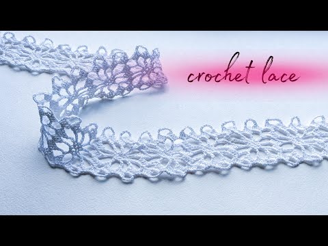 Видео: Простое красивое ленточное кружево крючком вязание крючком КАЙМА мастер класс Ribbon Lace Crochet