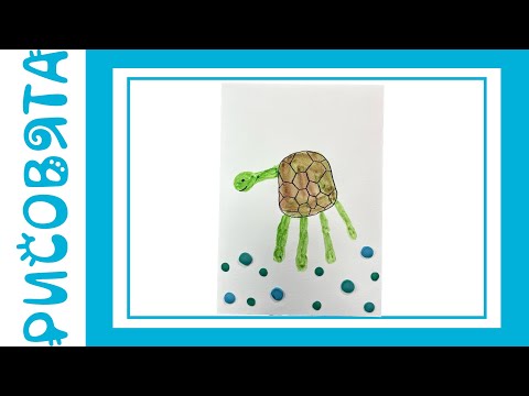 Видео: Черепашка ладошкой | Простой рисунок с малышами