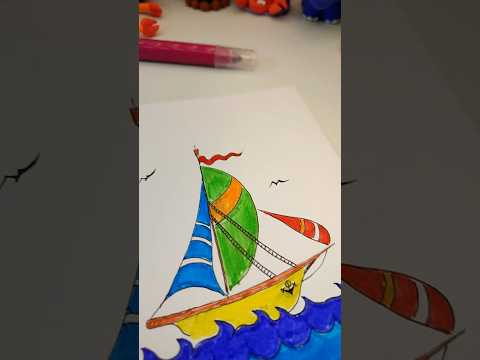 Видео: Как рисовать кораблик. #яхта#прусник#art#рисуемсмалышами#felt-tippens#boatdrawing#nautilus