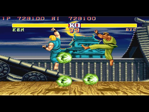Видео: Супер-Зелёный Кен — Street Fighter II Arcade | Сложный режим игры [4K 60 кадров в секунду] (1992 ...