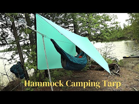 Видео: Брезент для кемпинга с гамаком / Секреты установки брезента