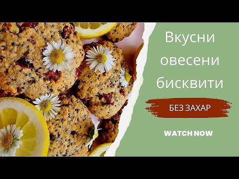 Видео: Бързи и лесни за приготвяне вкусни овесени бисквити с орехи, червени боровинки и чиа - без захар!