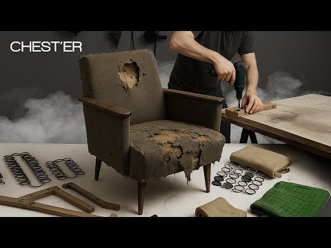 Видео: CHEST'ER реставрация / ремонт старого кресла / мебель