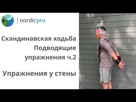 Видео: Скандинавская ходьба. Подводящие упражнения часть 2. Упражнения у стены
