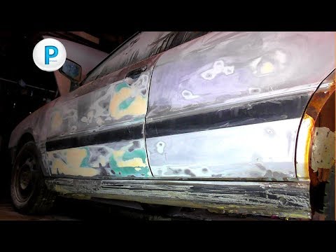 Видео: Audi 80 b3 - кузовной ремонт "бочки" - 4 серия